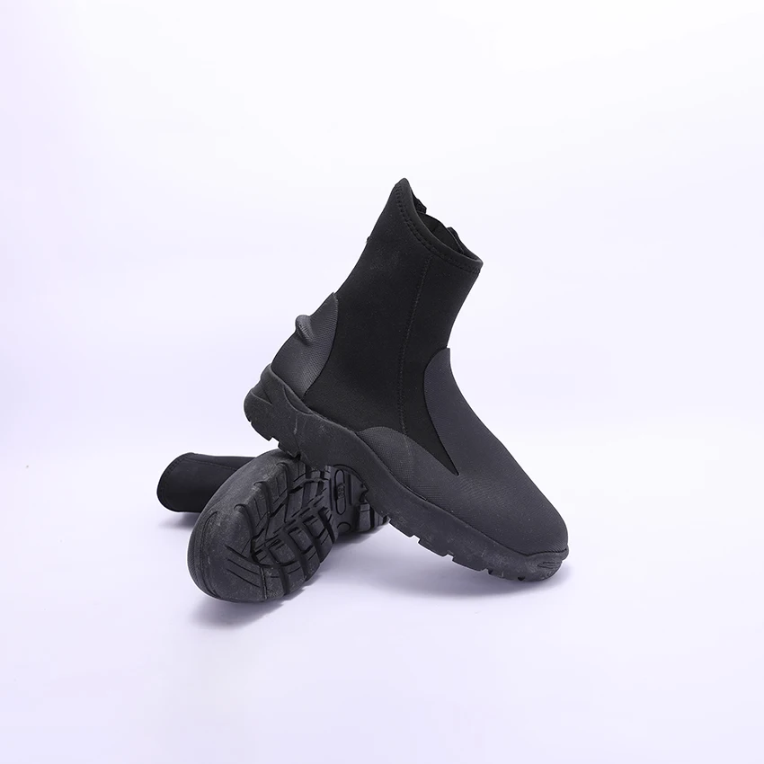 Wholesale Non-Slip Waterproof Warm Black Diving Boots Unisex 4mm Neoprene With Zipper Surf Diving Boots