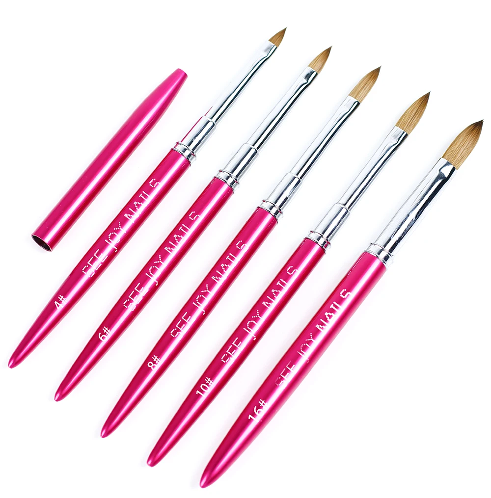 Цветная и логотип на заказ, колонковая Кисть для ногтей, красота, личный уход, набор для ногтей, кисть для дизайна ногтей, акриловая кисть для ногтей