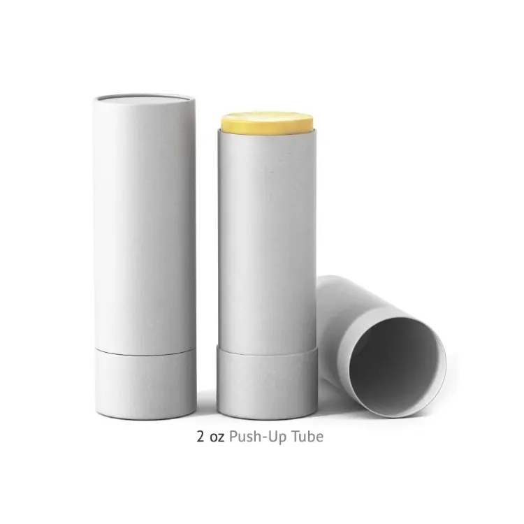 Empty deodorant stick lipstick container white lip balm push up deodorant Kraft paper tube