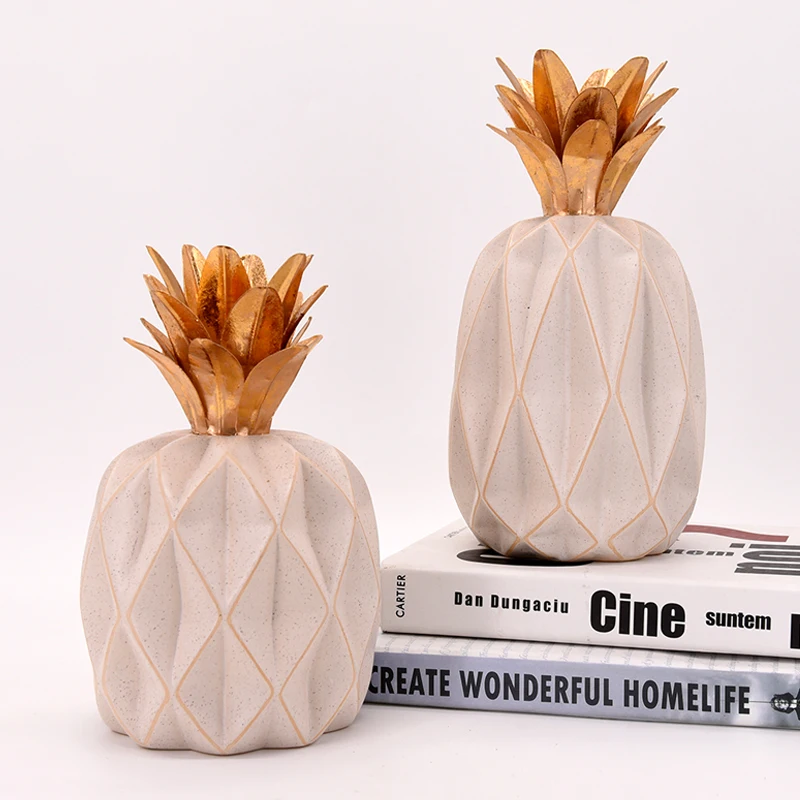 Nordic Luxury Pineapple Decoration Home Ceramic And Stoneware  Craft Statue Interior Table Living Room Accessories