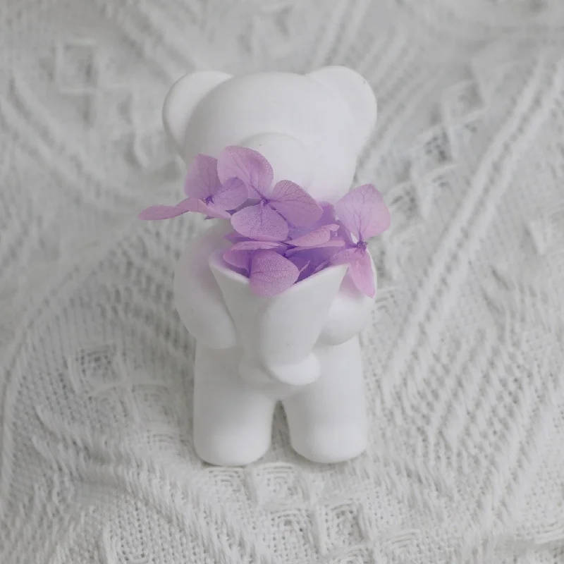 Cute Flower Bear Shaped Ceramic Perfume Diffuser Home Vent Clip Decoration Car Interior Air Conditioner Perfume