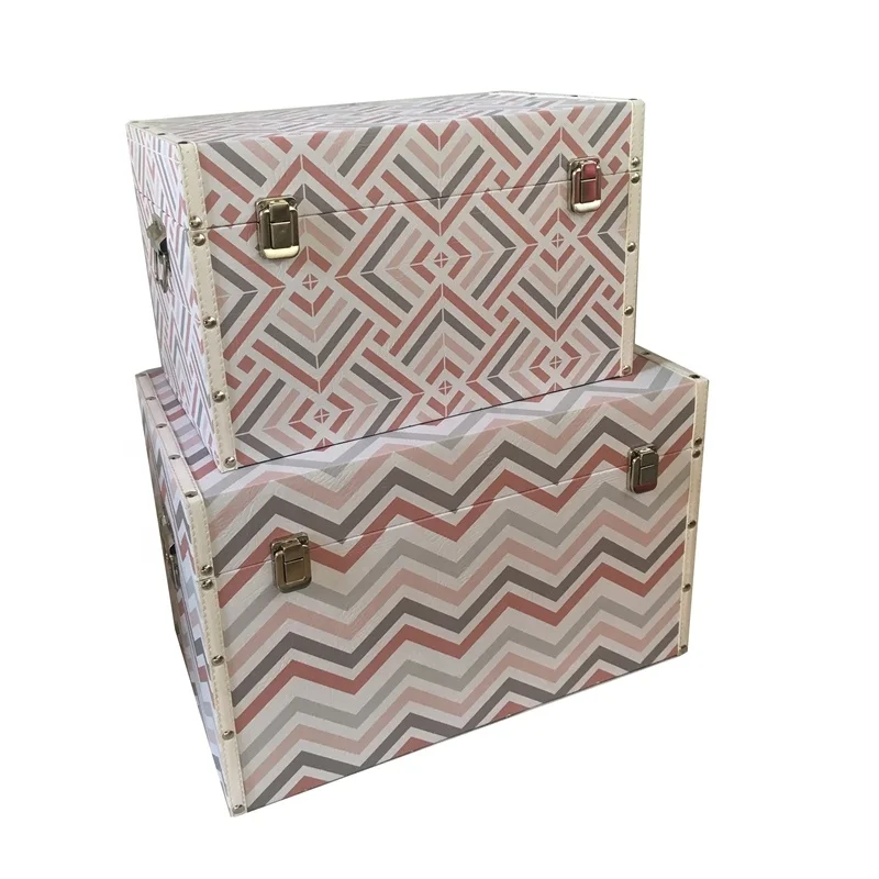 
Лидер продаж, украшение для дома, прямоугольная деревянная основа из ПВХ, набор из 2 квадратных розовых волн для хранения в багажнике 