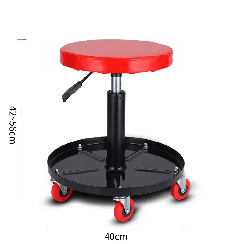 ET Factory 360 Degree Rotation Adjustable Height Round Repair Stool With Tool Tray For Garage Work Room