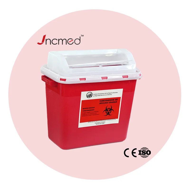 JCMED Plastic Disposable Safety Box Medical Sharp Container For Syringe