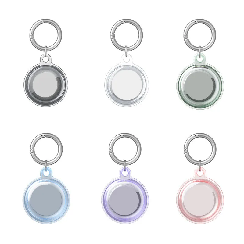 For Airtag Double Layer Accessories Keyring Anti-Scratches Anti-Lost Soft Clear Tpu Cover Case for Airtag Case Protective Cover