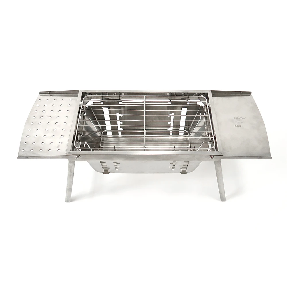 Wholesale Manufacturers Custom Outdoor Camping Portable Folding Stainless Steel Barbecue Grill Garden Balcony Charcoal BBQ Grill