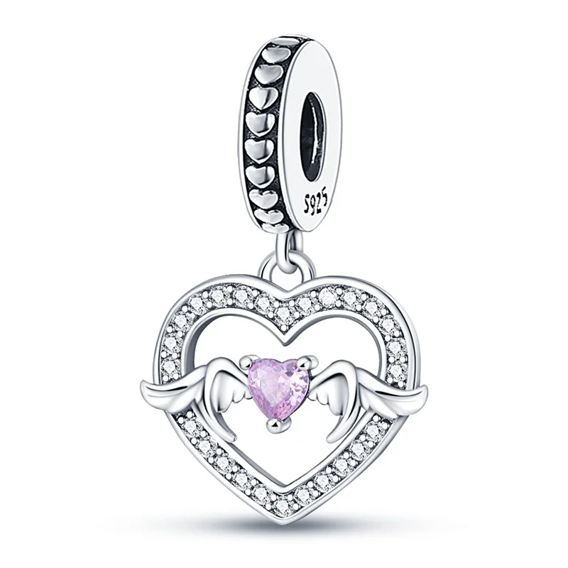 New 925 Sterling silver Blue Palm Cross Love Angel Surfing Pendant DIY Beads Fit Original Brand Charms Bracelet Women Jewelry