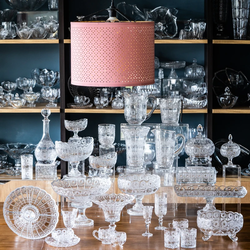 17PK large crystal glass decoration bohemia style fruit bowl