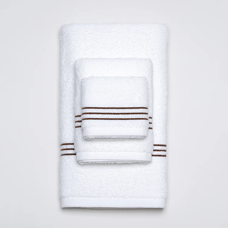 Luxury Hotel towel set Custom Line Color hotel towels 100% Cotton  Bath Towel Set
