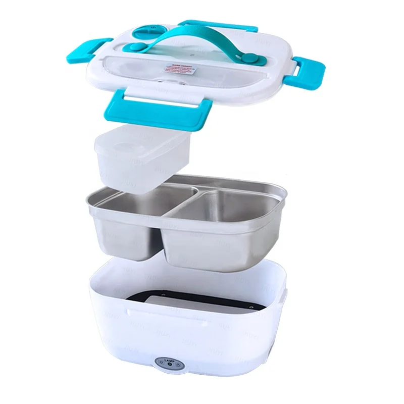 1.50L Food Warmer Heater Portable Electric Lunch Boxes Stainless Steel Container with Insulation Bag for Car Truck Office