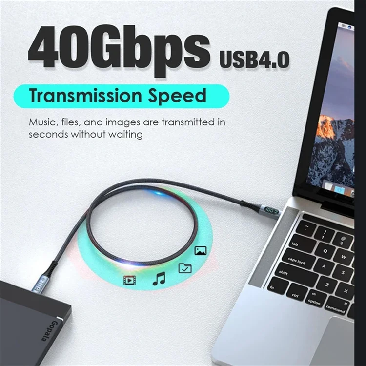 USB4 ELbow Display Cable 40Gbps Type C to C Cable PD3.1 240W Fast Charge Cable 8K@60Hz for PS5 Switch MacBook Pro