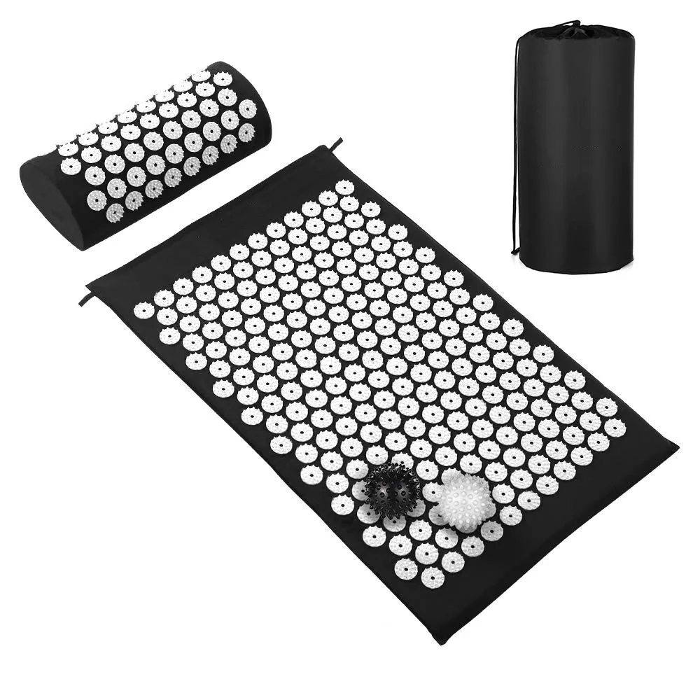 Acupressure Mat and Pillow Set  Acupuncture Yoga Cushion for Back and Neck Pain Relief, Relieve Your Stress and Sciatic Pain