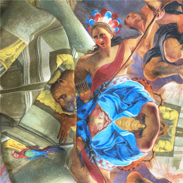 
Custom Digital Print Silk Crepe De Chine Wholesale 14mm CDC Printed Fabric 