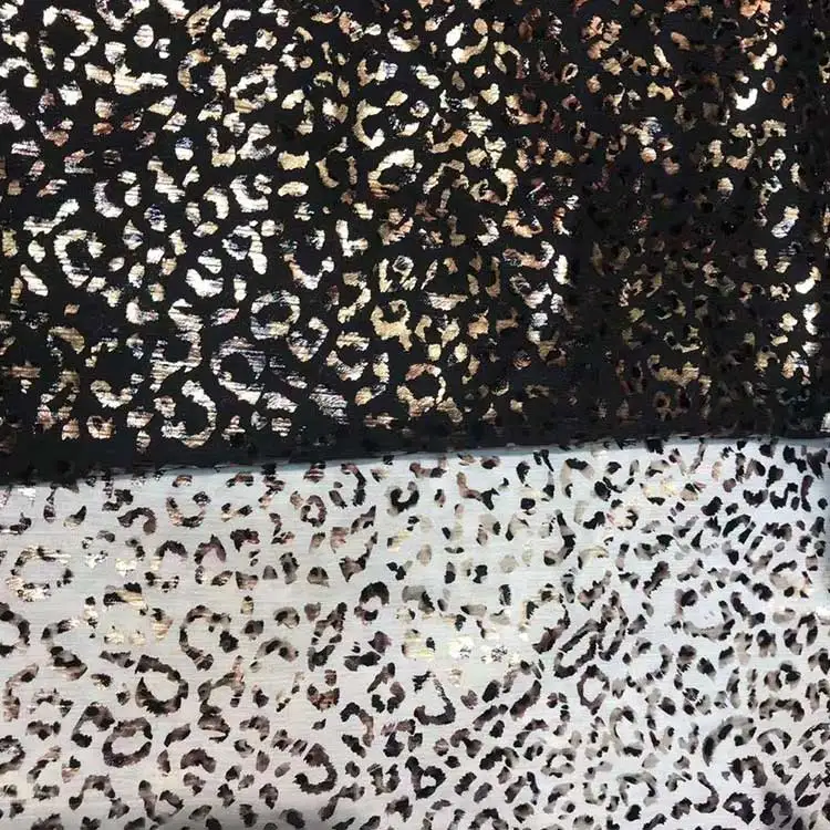 Новое поступление тканая металлическая шифоновая Золотая фольга ткань из полиэстера с бронзовым принтом для женской одежды