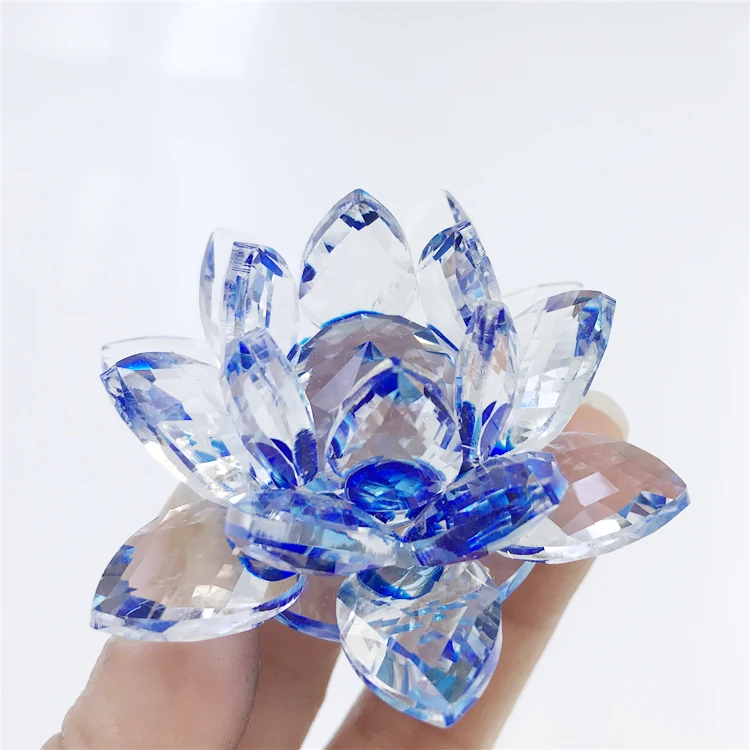New Gifts Artificial K9 Glass Crystal Lotus Flower Crystal Lotus Wedding Gifts Glass Lotus