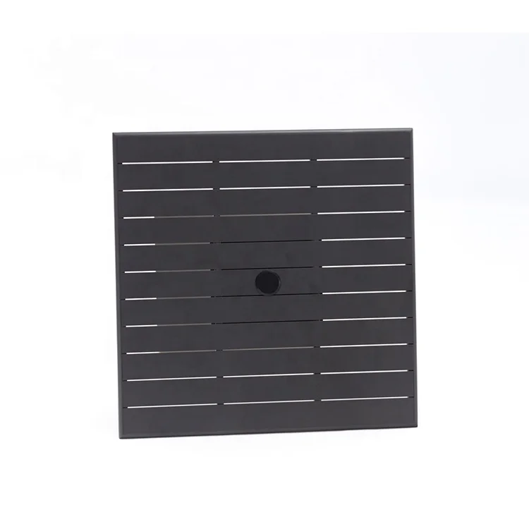 Modern Outdoor Furniture Aluminum Round Table With Umbrella Hole Patio Restaurant French Bistro Coffee Round Metal DiningTable