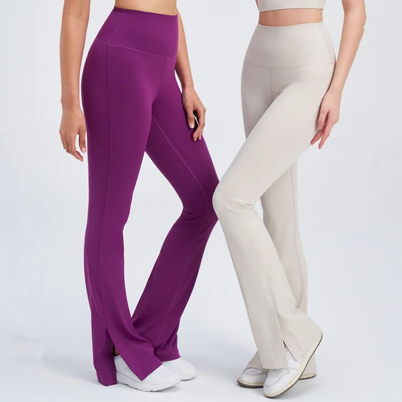 Aoyema Custom High Waisted Butter Soft Dance Lightweight anti curling edge sports Flare Yoga Pants Long Leggings for Women