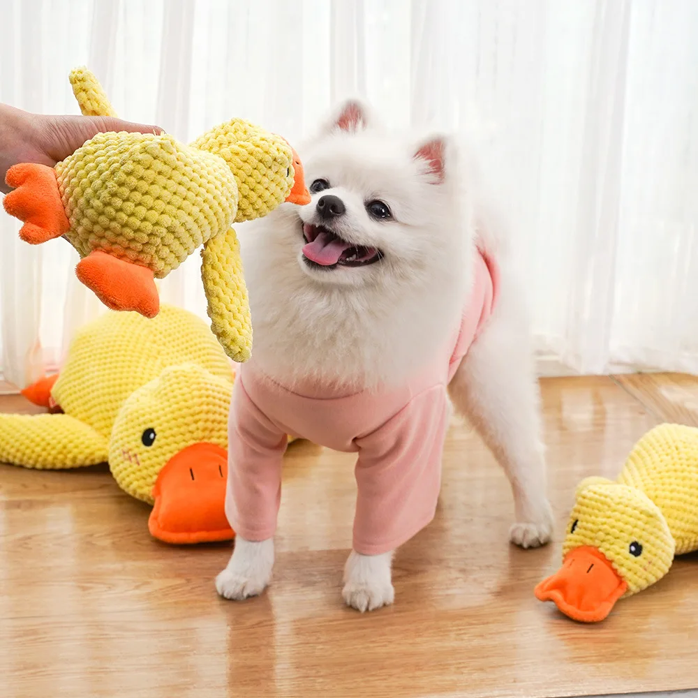 Кошка желтая утка собака игрушка плюшевый устойчивый к укусам молярный звук артефакт Золотой корги товары для домашних животных
