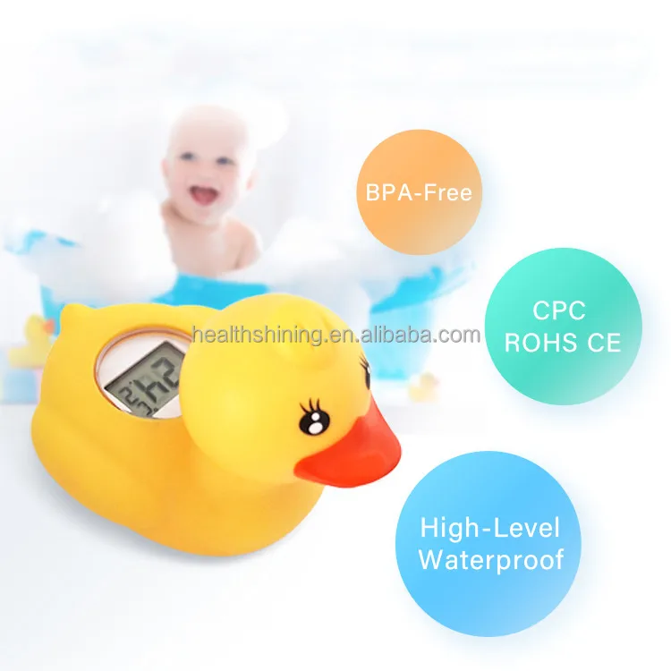 Factory direct low price swim pool lovely yellow duck  float waterproof safety Temperature tool digital Baby Bath thermometer