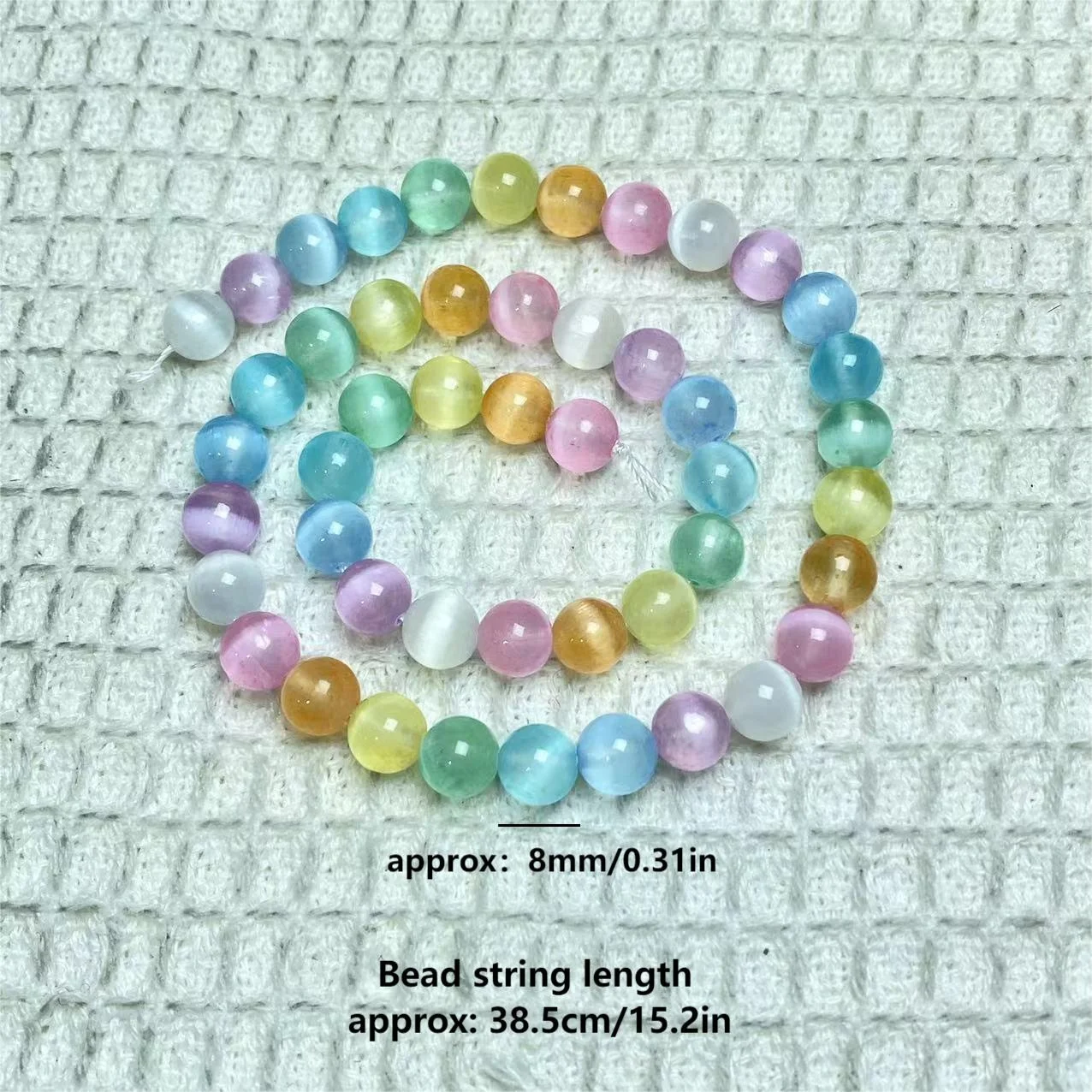 New Arrivals 8mm Long String Color Selenite Crystal Beads DIY Bracelet Jewelry Home Decoration