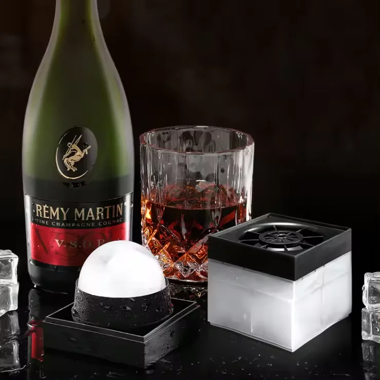 3d sphere large round clear transparent ice ball cube moulds palet sphere hockey puck maker plastic whisky ice tray molds