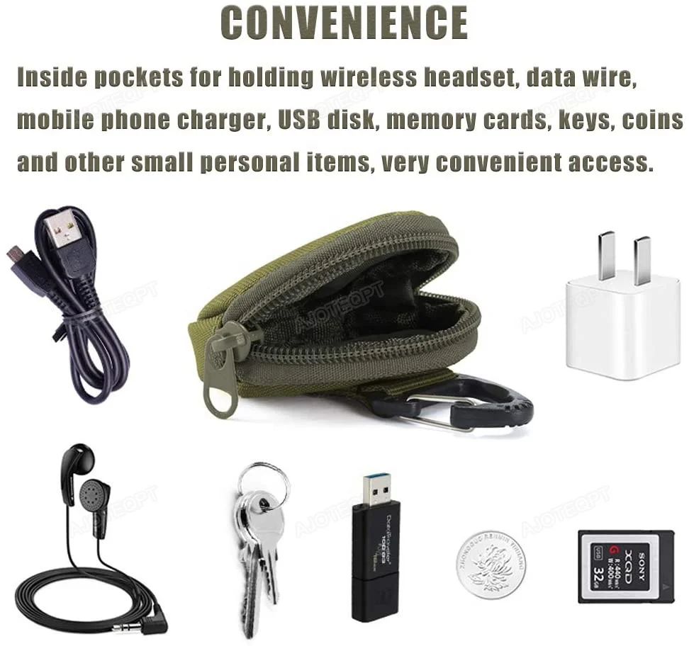 AJOTEQPT Tactical EDC Pouch Mini Key Wallet Holder Men Coin Purses Pouch Camo Small Pocket Bag