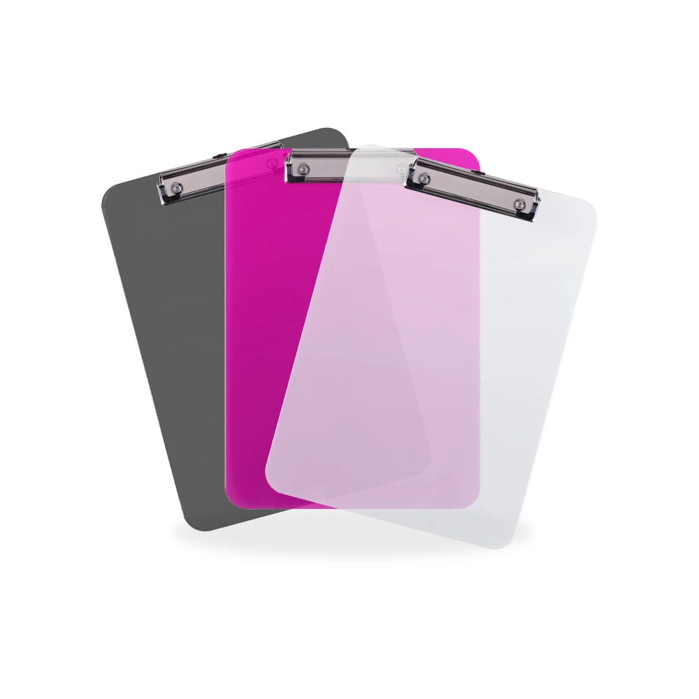 Office Standard Clip Children Writing Board memo size  colorful Translucent Clipboard