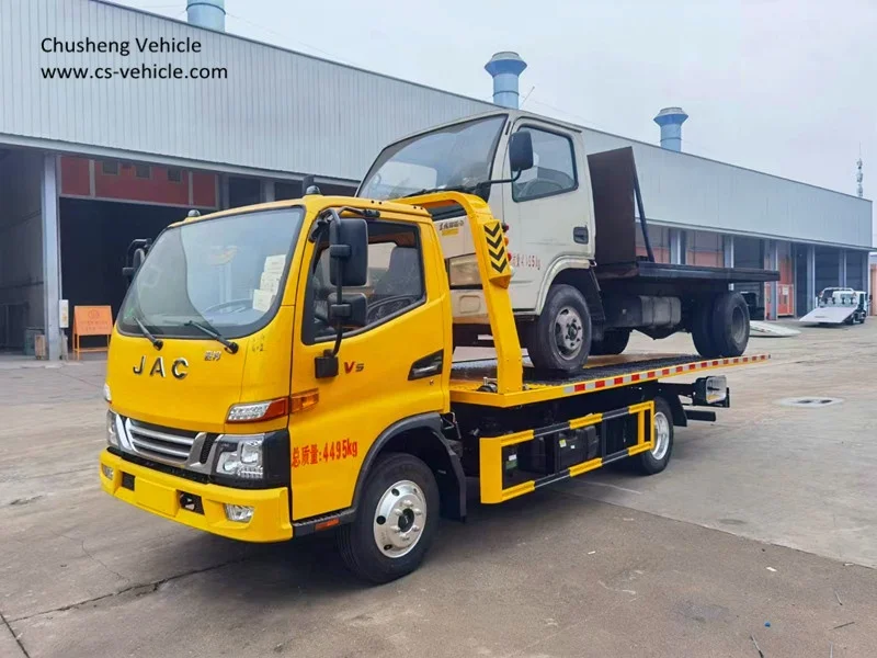 Factory price JAC 4x2 car carrier road recovery truck 4tons flatbed wrecker towing truck