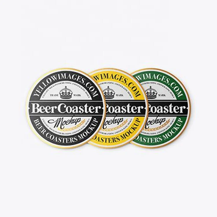 Low Moq Super Absorbent Paper Bar Beer Coaster Pulp Board Paper Cup Coaster Custom Cardboard Coaster for Drinks