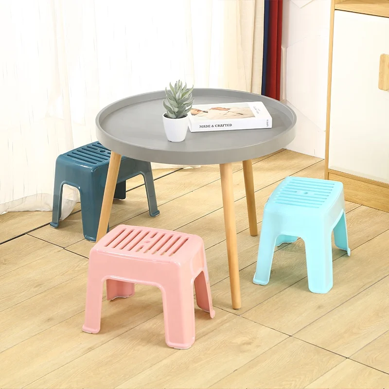 Eco-Friendy Simple Stripe Kids Child Stool Chair Chinese Traditional Cheap Plastic Chinese Stacking Stools