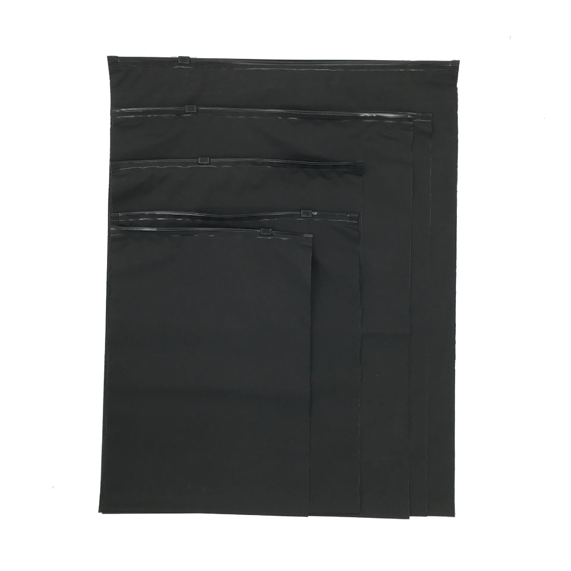Custom Logo Frosted PE Plastic Zip Lock Poly Bags Reusable zipper  Bag black frosted zipper bag for clothing package