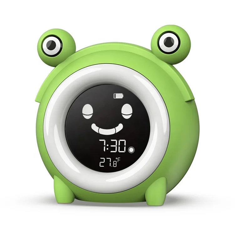 Hot Selling Cartoon Frog Digital Children SleepTraining Alarm Clock