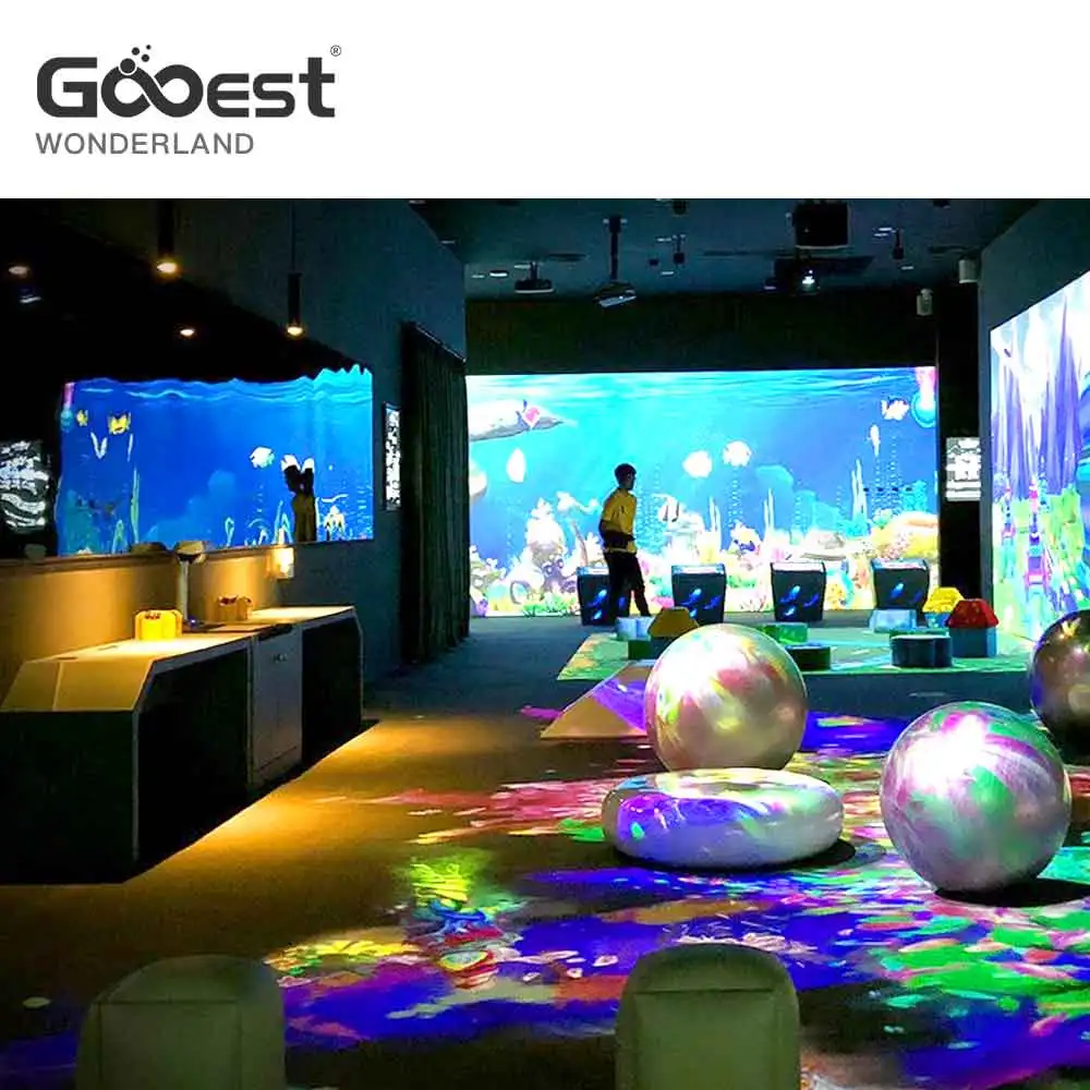 3D visual feast wonder land interactive wall game  art show display indoor playground