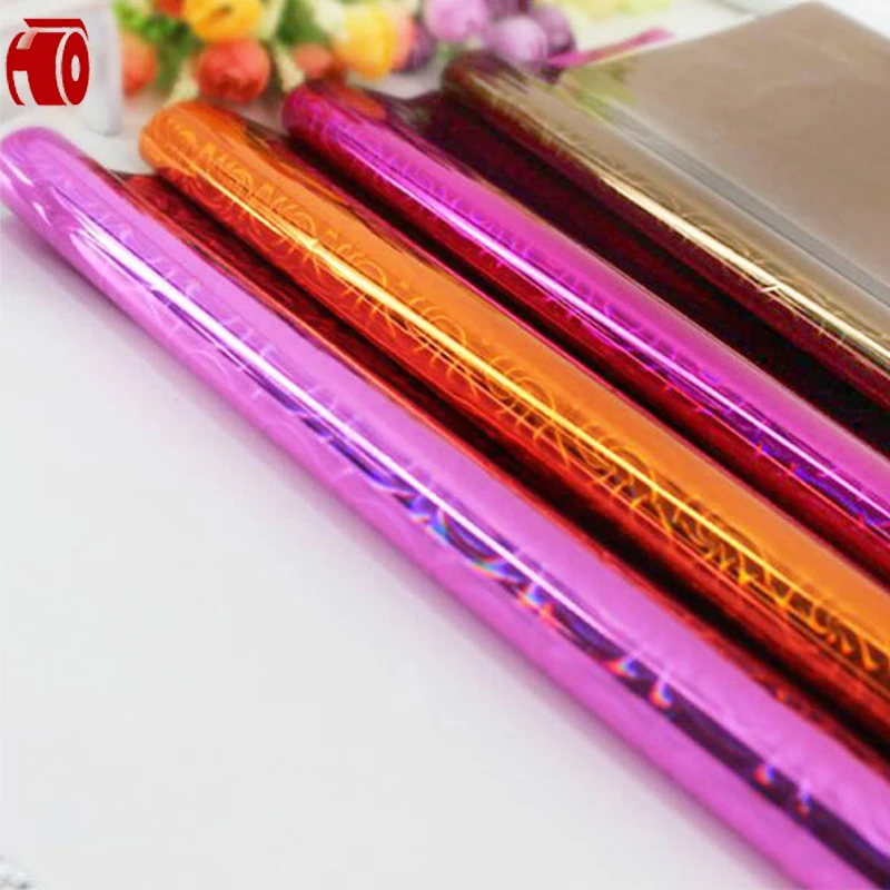 Iridescent Soft PET/BOPP/CPP Stretch Film Translucent Foil Papers for Gift Flower Cake Tray Packaging Elegant Gift Packing Film