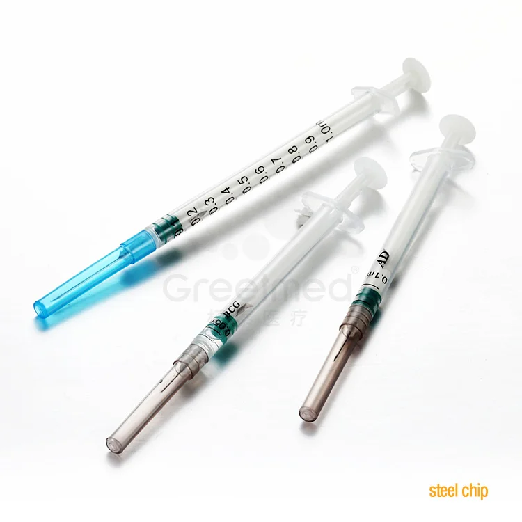 Safety ad syringe 2 parts disposable auto destruct self destructive 1ml 0.5ml auto disable syringe with needle