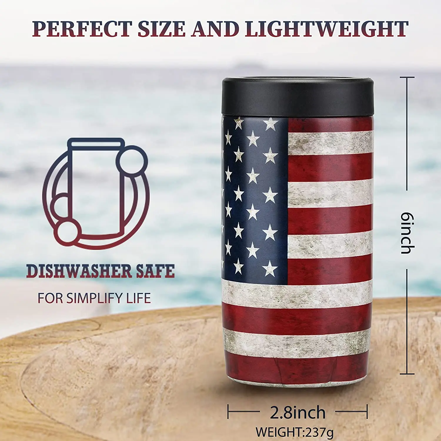 4 in 1 Universal Can Cooler Double walled Stainless Steel Insulated Beer Bottle Can Insulator Sleeve Holder for 355ml