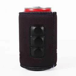 Custom black neoprene soft insulated magnetic beer can drink cooler sleeve coolies holder