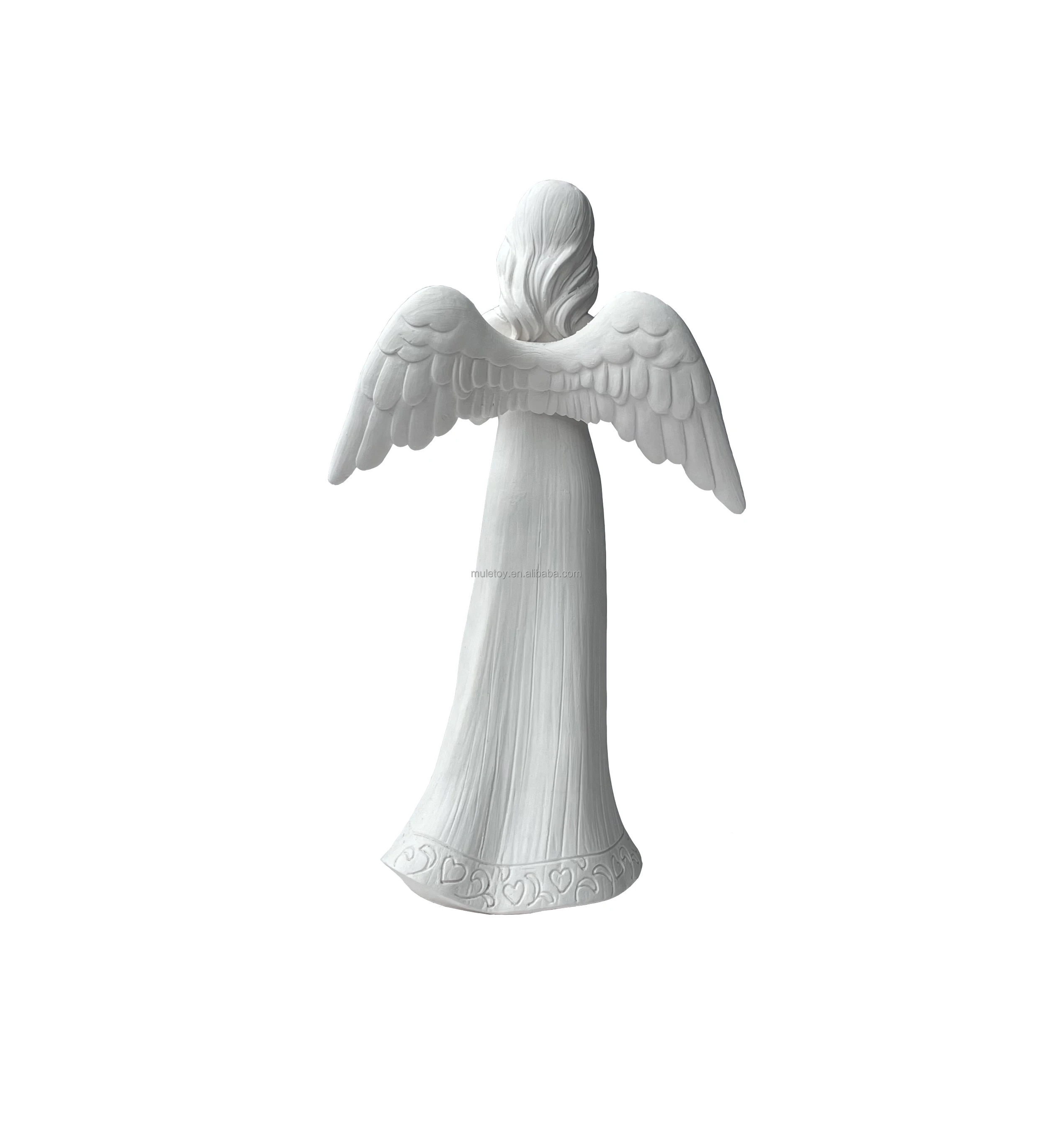 8.5inch Porcelain Mom Angels Figurine for Gifts Home Decoration Praying commemorating Angel Statue (with Hear)