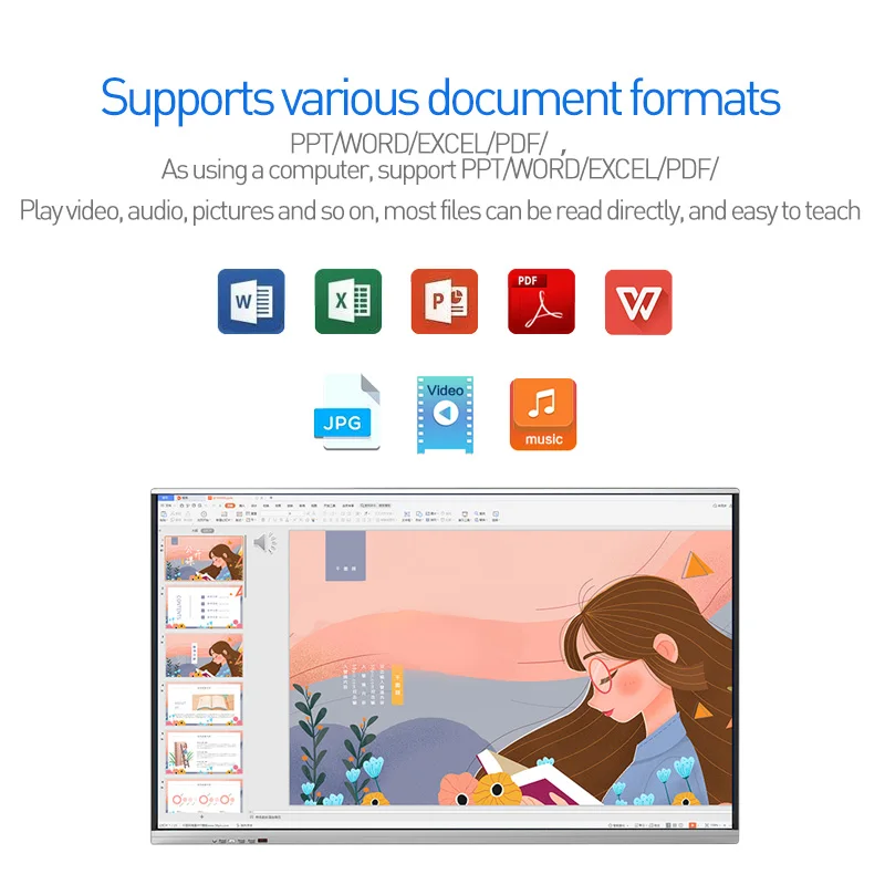 75 inch school digital board interactive whiteboard all-in-one teaching machine with Wifi Smart Board Touch Screen