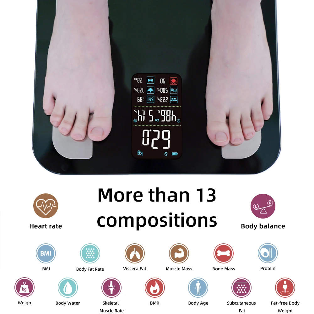 Balance Electronic Body Weighing Scales with App Digital 180kg Home Smart Body Fat Analyzer Scale