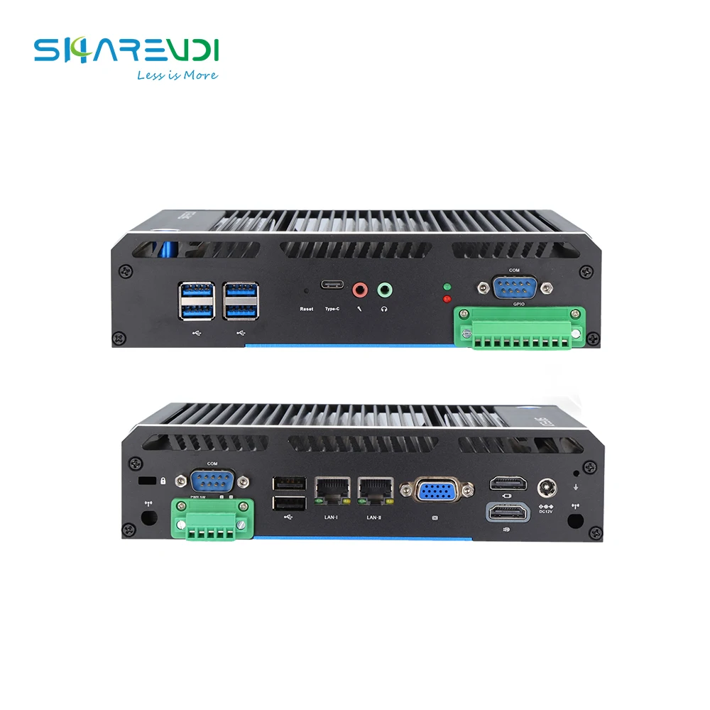 Wall-mounted fanless mini industrial PC IPC X86 single board computer with i3 i5 i7