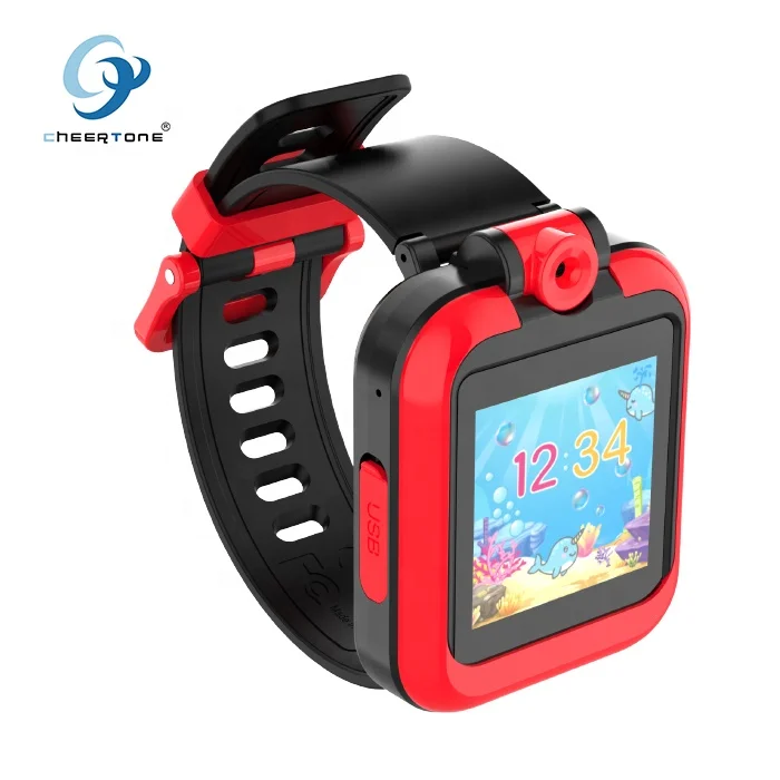 Led flashlight kids watch cartoon pink smart watch with earphone camera games watches for kids boys girls learning time
