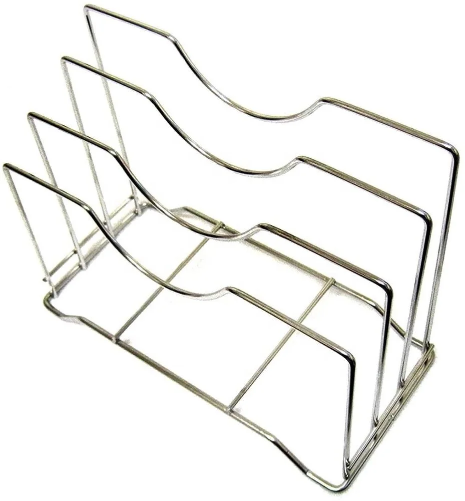 Stainless Steel Wire Chopping Board Holder Cutting Board Rack Kitchen Organizer