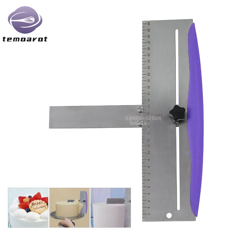 Новинка оптовая продажа из нержавеющей стали с регулировкой по высоте торт крем уравнитель скребок со шкалой для выпекания Хлебобулочных Изделий Инструмент