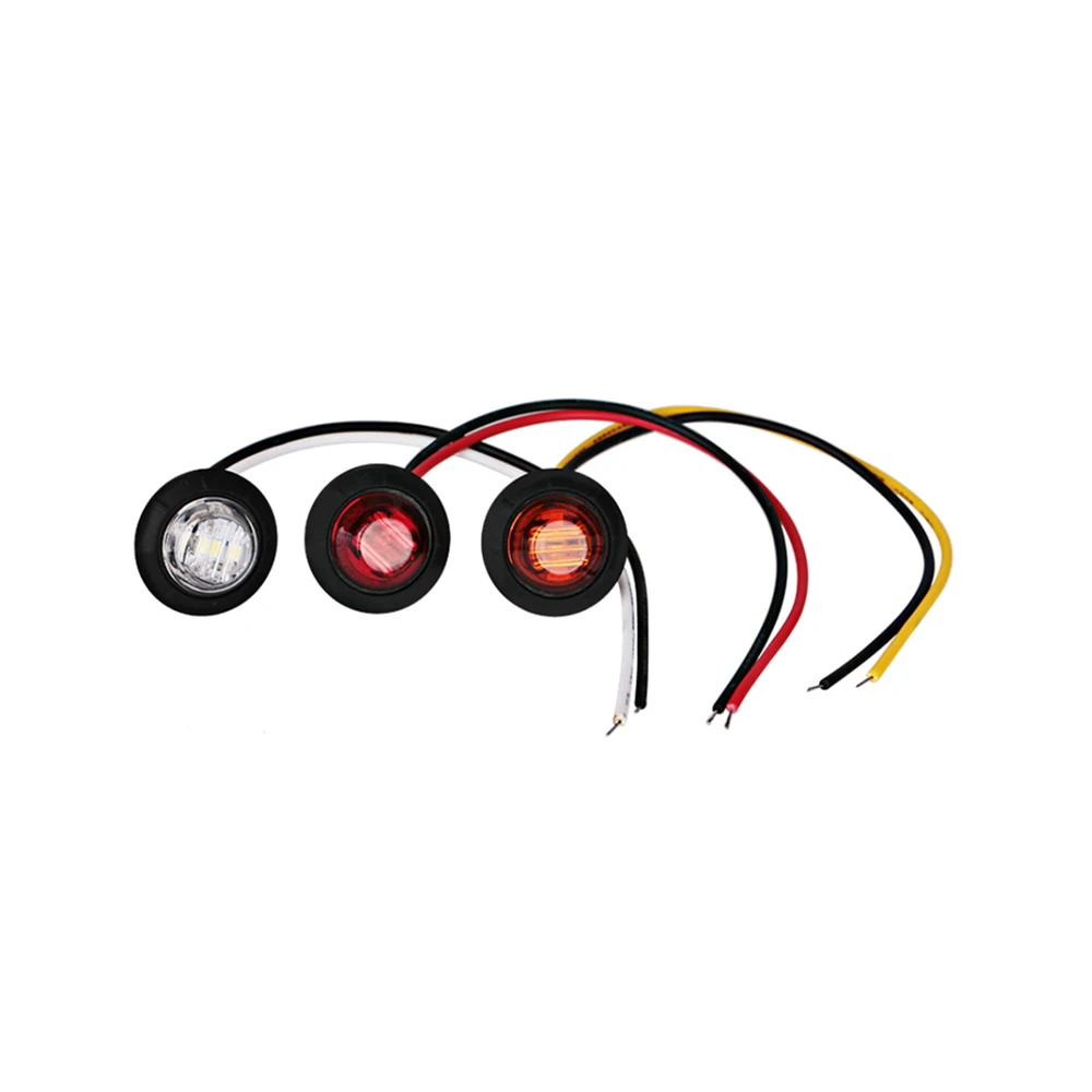 Waterproof  Clearance Marker White Amber Red Bullet Lamp Mini Round Truck Trailer Tail Clearance Lights