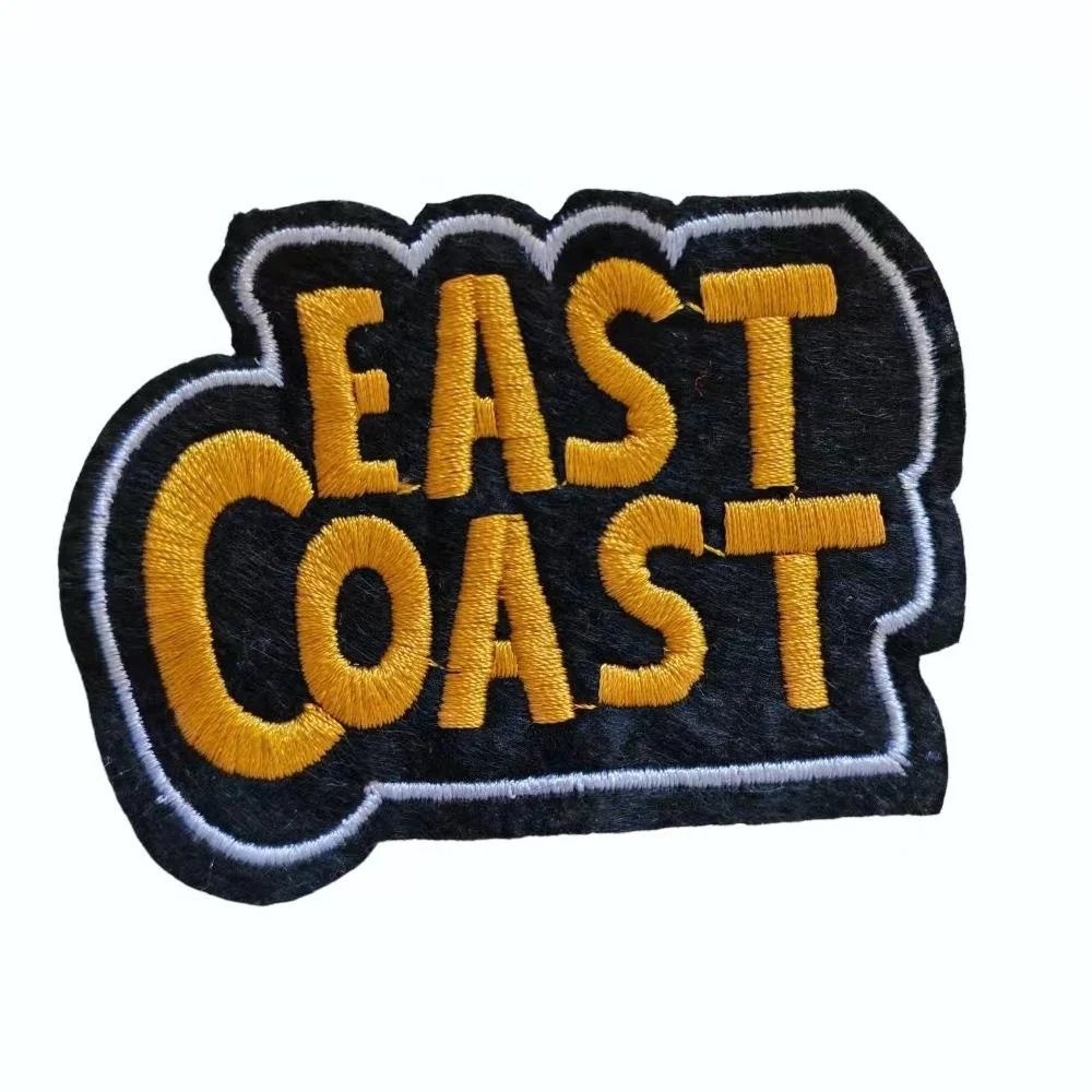 Wholesale Woven Label Clothes Badges Custom Design Towel Chenille Letter Iron On Embroidered Patches For Clothing
