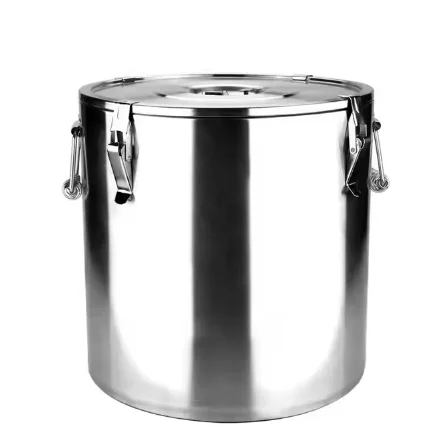 DaoSheng Hot Selling Large Cooking Pot 304 Metal Barrel Pot Stainless Steel Sealed Storage Barrel With Lids Thermostatic Barrel