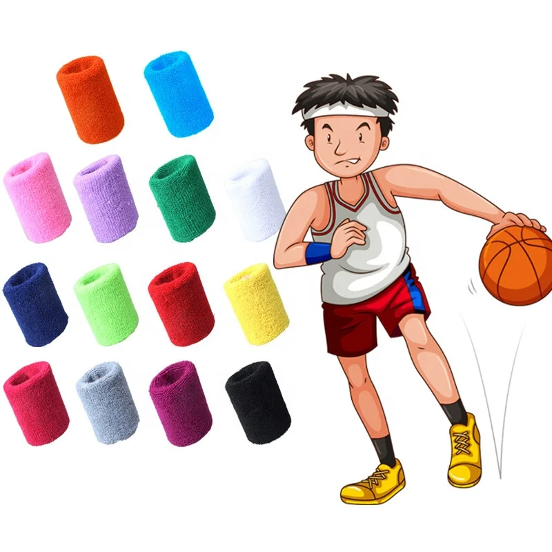 6*7 cm Multi-colors Small Size Comfortable Cotton Sweat Absorbing Children Workout Wristband Sport Wrist Band Bracelet for Kid