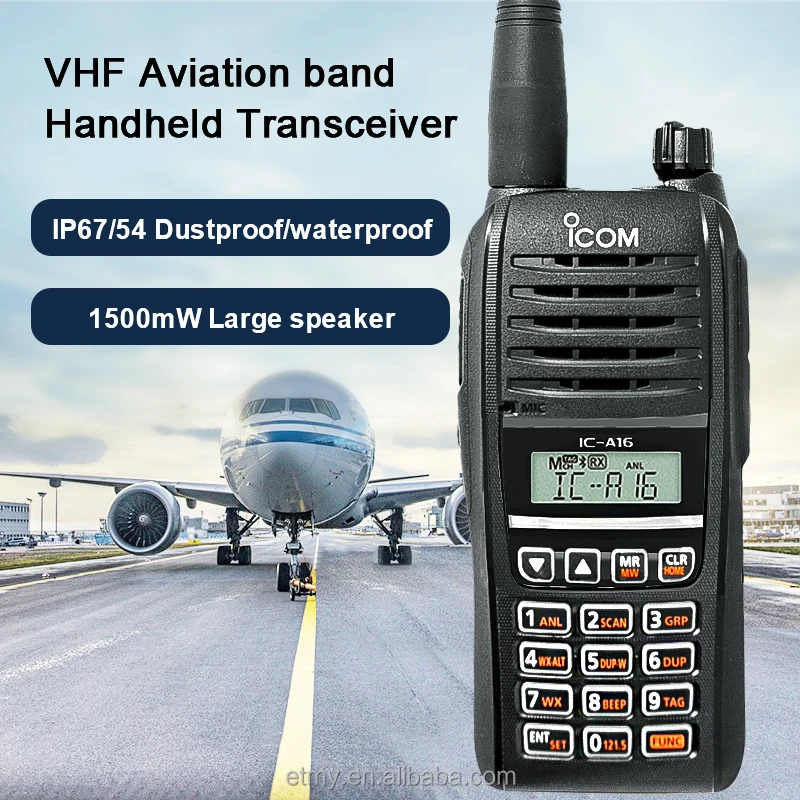 ICOM IC A16 A16E VHF Aviation Handheld VHF AIR BAND TRANSCEIVERS walkie talkie radio