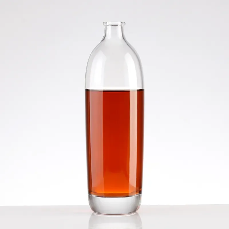 Luxury New Shape Custom 750ml 700ml Glass Bottle with Wooden Stopper for Gin Tequila Whisky Vodka Rum